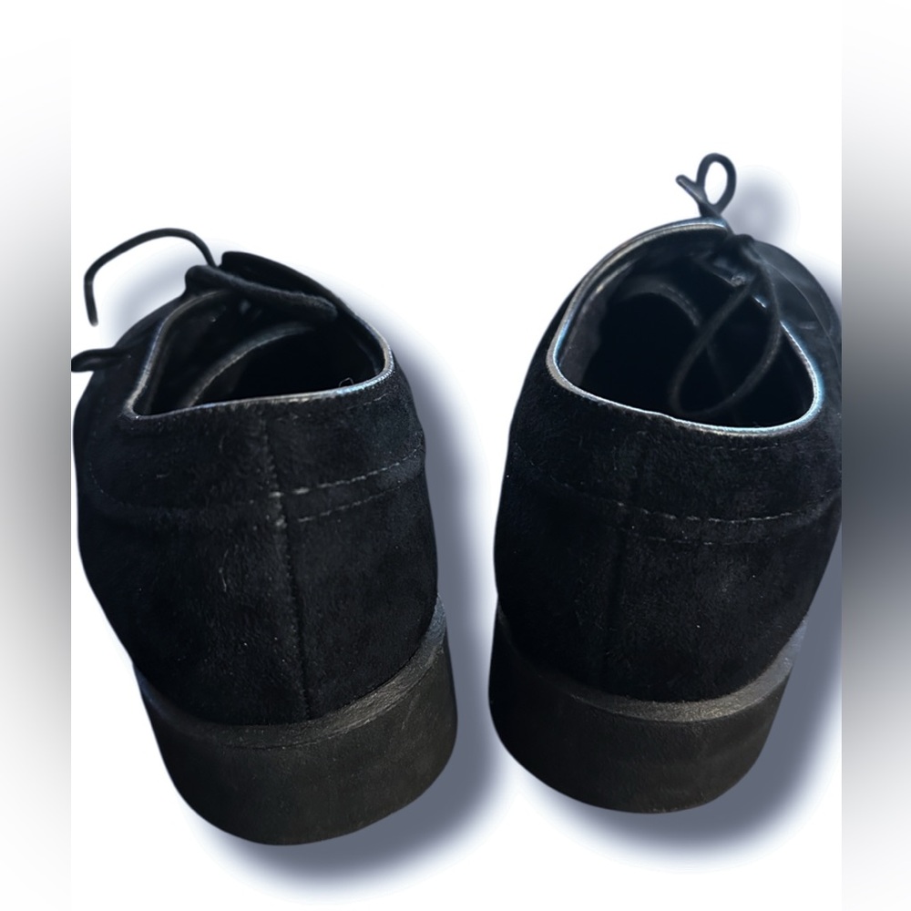 Hush Puppies Shoes Womens 8.5 Oxford Black Lace Up Loafer Suede Brogue Cushioned - Picture 5 of 9